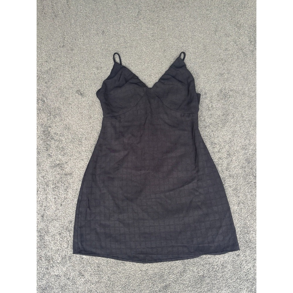 L.A. Hearts Bustier Tie Black Mini Dress Women Small Polyester Stretch V-Neck